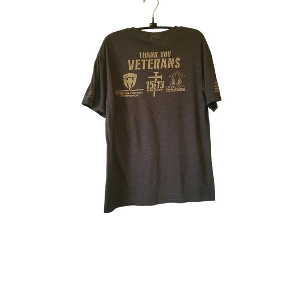 District Other - Thank You Veterans TShirt Unisex Christian Gray No Greater Love Sz Small